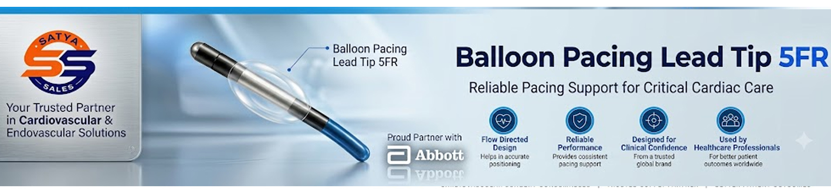 Balloon Pacing Lead Tip 5FR - Abbott PACEL Flow Directed Pacing Catheter